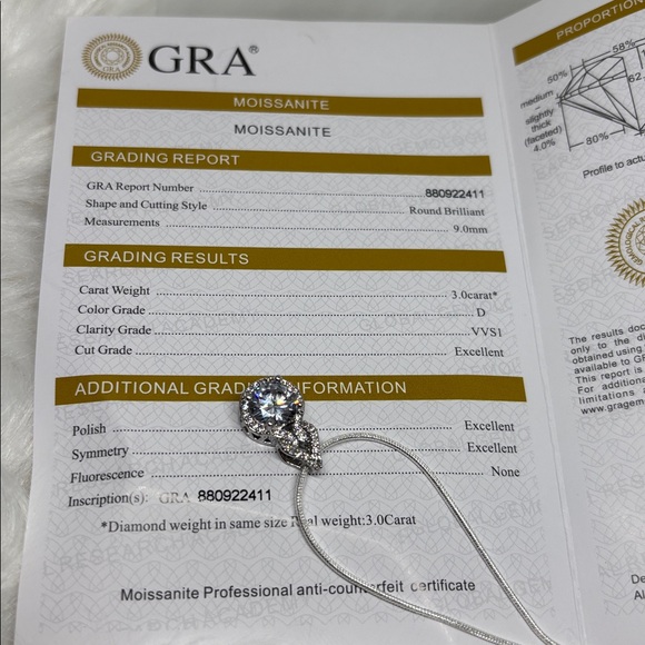 4ct Moissanite in Sterling Silver Necklace - Picture 6 of 7